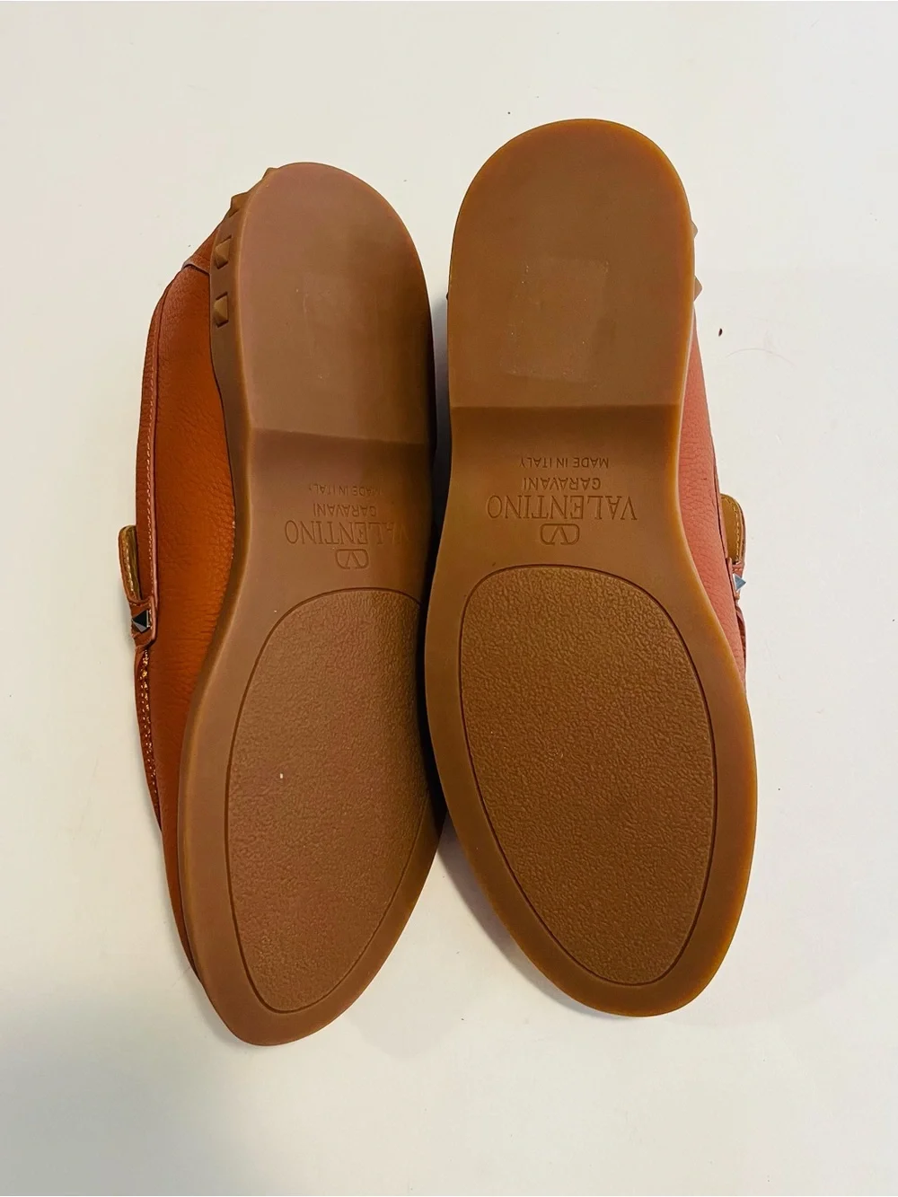 Valentino Garavani Men’s Rockstud Brown Leather Slip On Loafers Size 43